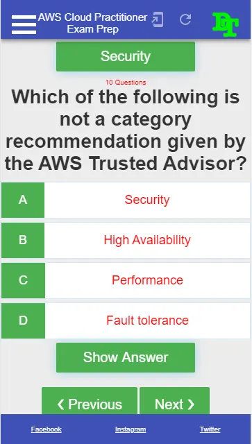 AWS Certified Cloud Practitioner Exam Prep App