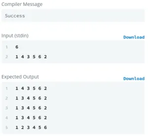 python build up sorted array input output
