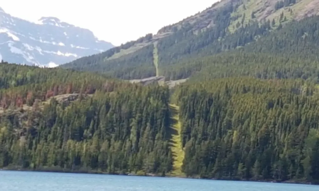 USA Canada border at Waterton Park