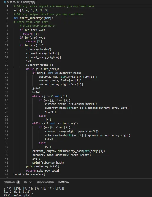 O(n) Contiguous Subarray in Python