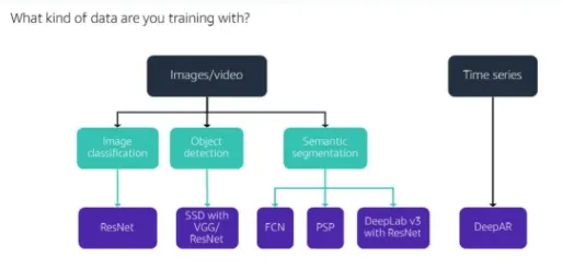 Choosing the right ML algo based on data type