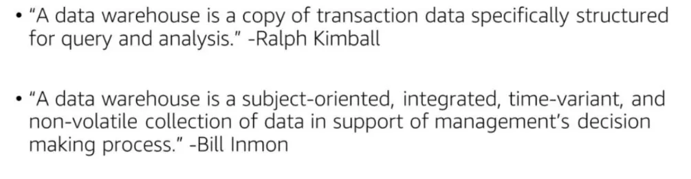 Data Warehouse Definitions