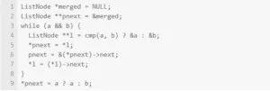Merge 2  sorted lists in C language