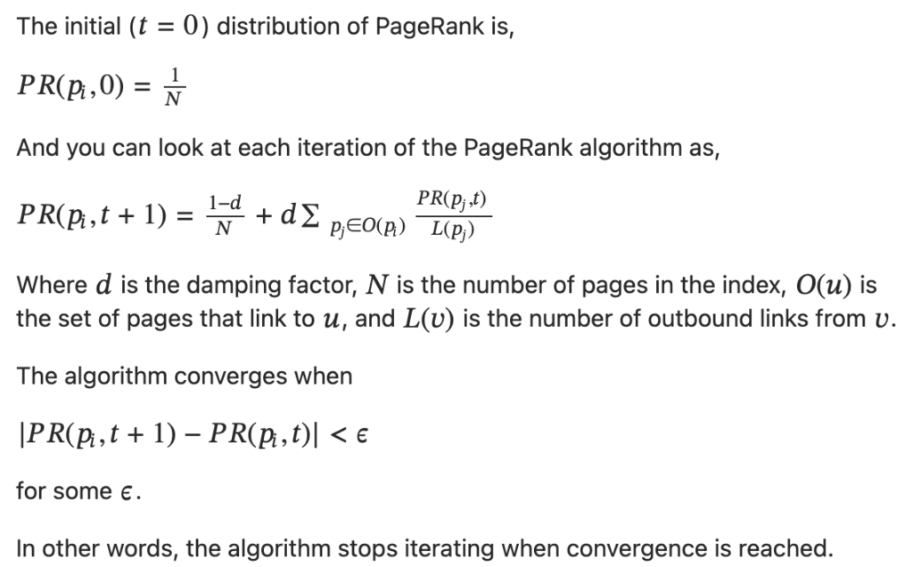How does PageRank avoid an infinite loop?