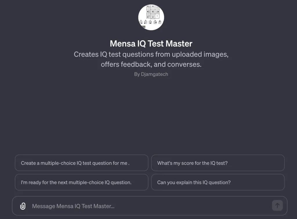 What are the top 100 Free IQ Test Questions and Answers - Train and Elevate Your Brain- Mensa IQ Test Master
Creates IQ test questions from uploaded images, offers feedback, and converses.