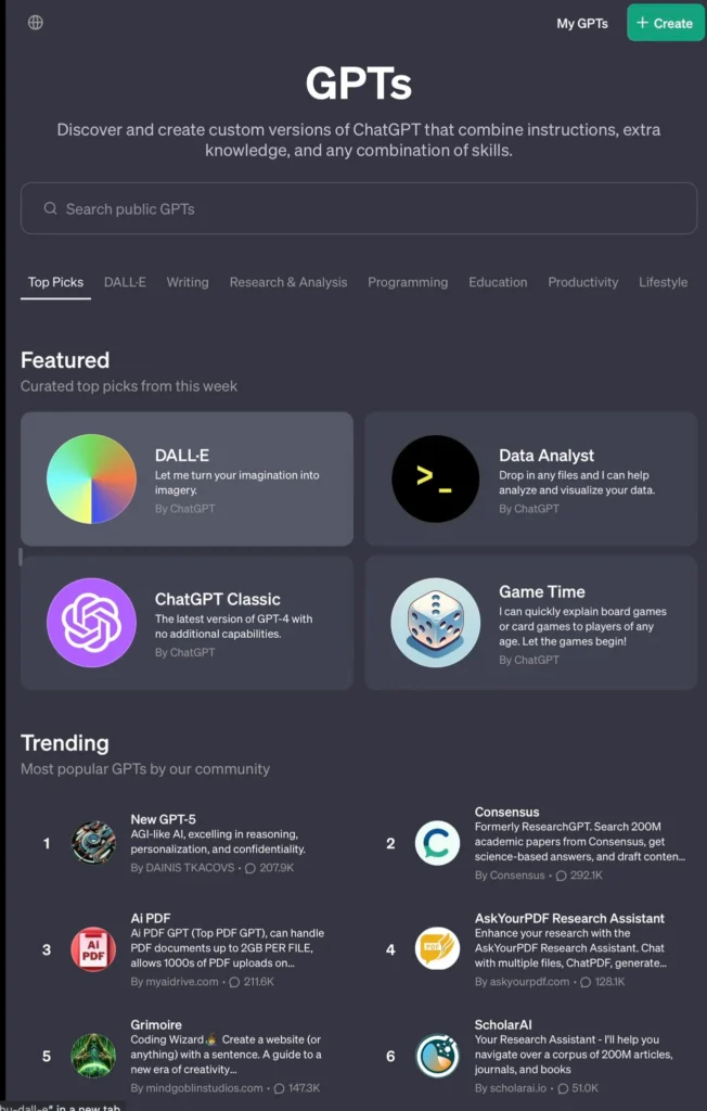 OpenAI GPT Store is live