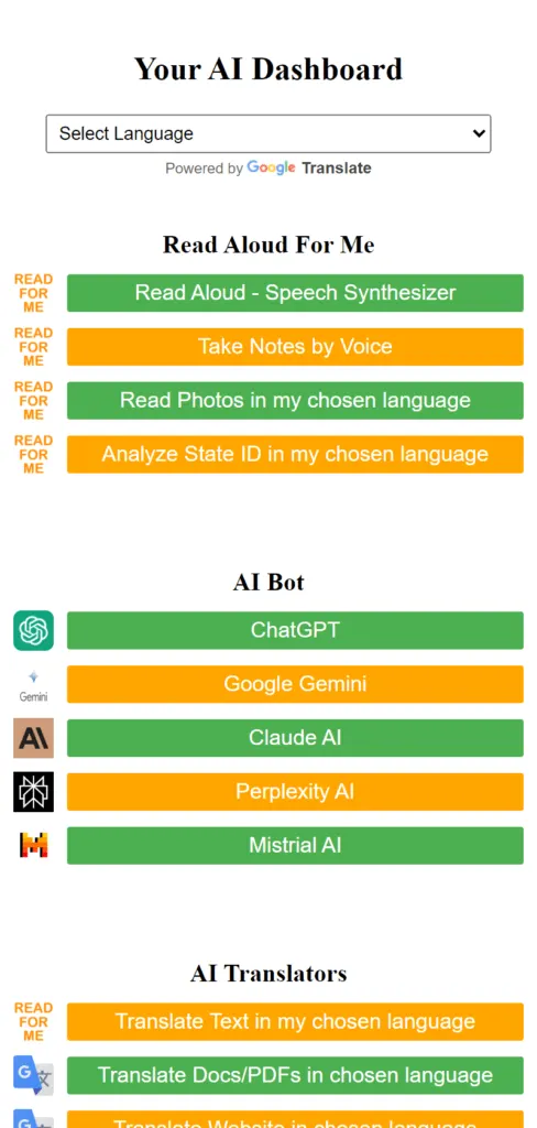 Unlock the power of AI with "Read Aloud For Me" – your ultimate AI Dashboard and Hub. Access all major AI tools in one seamless app, designed to elevate your productivity and streamline your digital experience. Available now on the web at readaloudforme.com and across all your favorite app stores: Apple, Google, and Microsoft. "Read Aloud For Me" brings the future of AI directly to your fingertips, merging convenience with innovation. Whether for work, education, or personal enhancement, our app is your gateway to the most advanced AI technologies. Download today and transform the way you interact with AI tools.
