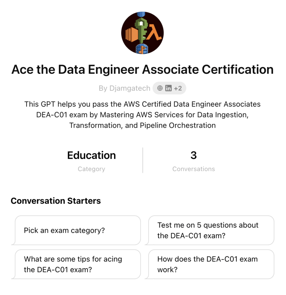 Ace the AWS Certified Data Engineer Exam GPT